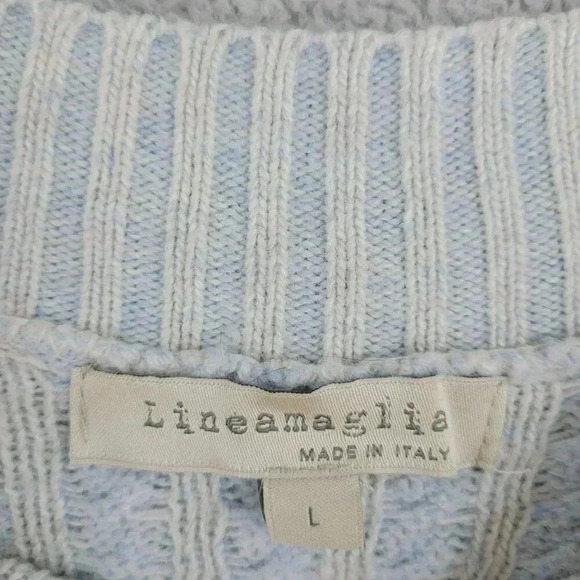 Lineamaglia Wool Cashmere Blend Made in Italy Crew neck Sweater L Women's  6CT - Picture 4 of 7